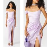 NWT Sau Lee Brandi Long Gown Women’s Dress in Pale Lavender Size 2 flaw Purple Photo 2