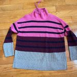 Lou & grey Striped Wafflestitch Turtleneck Sweater pink gray Sz XL Photo 7