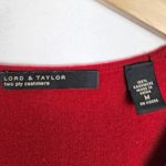Lord & Taylor Red Cashmere Sweater V Neck Empire Waist Size M Size M Photo 1