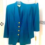 Cassandra Couture by Le Monde emerald green 💯 wool skirt suit. Lined.Size 6 EUC Photo 2