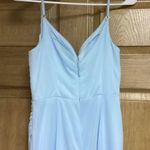 Azazie Deandra Sky Blue Chiffon Spaghetti Strap Cowl Neck Formal Dress Size 2 Photo 4