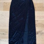 NBD - Gathered Thigh Slit Maxi Skirt in Black Photo 0