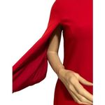 Tahari Asl Firebird Red Split Cape Sleeve Shift Dress Size 4 Photo 5