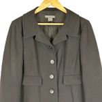 Ann Taylor  Blazer Womens M Black Button Career Stretch Structured Minimalist Photo 1