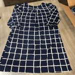 Luxology  sheath dress in navy and white dress. Photo 2