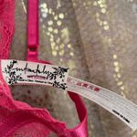 Free People  Bright Eyes Hot Pink Romantic Coquette Sheer Lace Bralette M NWOT Photo 3