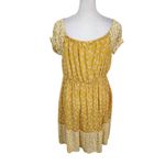 Derek Heart  Yellow Floral Mini Dress with Cutout Size Large Floral Boho Dress Photo 1