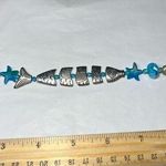 Boho Fish and Sea Theme Glass Bead Bracelet Silver Photo 1