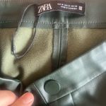 ZARA  Green Faux Leather Skinny Pants Photo 8