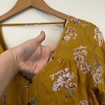 Billabong  Forget Me Knot Shirt Mustard Yellow V-Neck Button Down Blouse JRS XS Photo 7