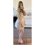 Loft XS Floral Shimmery Dress With Bubble Hem. Flowy Style. Drop Waist. Photo 2
