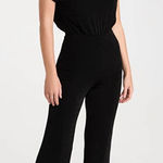 Misha Emer Jumpsuit Off Shoulder Asymmetric Neckline Black Evening‎ Party Size 4 Photo 0