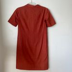 Vintage Red Orange Collared Button Front Utility Shirt Dress S Photo 1