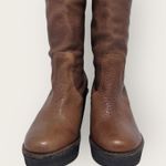 Pierre Hardy Brown Leather Knee High Pull On Tall Wedge Platform Boots Size 38 Photo 8
