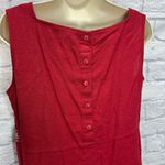 White Stag  Womens Maxi Dress Red Linen Size M Embroidered Square Neck Sleeveless Photo 4