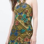 ZARA Trafaluc Aztec Modern Halter Fitted Mini Dress Small NWOT Photo 0