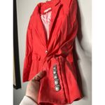 Veronica Beard  Melon Red Linen Blend Sedgwick Dicky Jacket Blazer Size 2 Photo 6