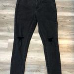 Seven 7 Faded Black Tummyless Jeans Lightly Distressed Highrise Skinny Size 14 Photo 0