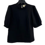 Anthropologie  Black Blouse 8 Short Sleeve‎ Maeve Office Professional Photo 0