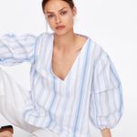 ZARA  blue and white striped shirt Photo 0