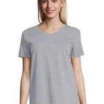 Hanes ComfortSoft Women’s V-Neck Short Sleeve T-Shirt S Oxford Grey Photo 0