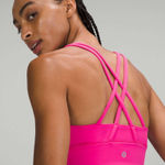 Lululemon Energy Longline Bra Medium Support, B–D Cups Sonic Pink Size 6 Photo 1