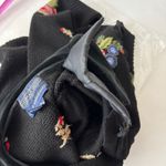 Herman Geist VTG Black Floral Embroidered Cardigan Sweater Dark Cottage Peter Pan Collar M Photo 7