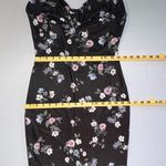 Iris  • Black Silky Floral Bodycon Size Med. Y2K 90s Slip Dress Grunge Glam Punk Photo 7
