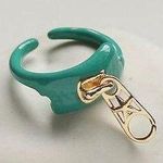 Cute ring green ring Enamel ring zipper ring special ring y2k ring 2000s ring trendy ring Photo 3