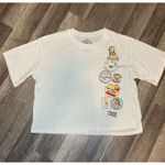 Disney  Winnie the Pooh Yellow Sweet Honey Jar cropped T-Shirt Womens L 11-13 Photo 0