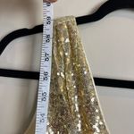 Kate Kasin Bright Gold Sequin Maxi Gown XS Elegant Formal Evening Dress Deep V Photo 10