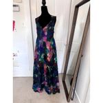 Anthropologie  Printed V-Neck Pleated A-Line Watercolor Dress Size Large Photo 4