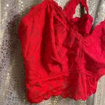 Aerie Lipstick Red Floral Lace Racerback Bralette XXL Photo 3
