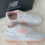 New Balance  BB80 Low-Top Leather Sneakers, White/Pink Rose Photo 5