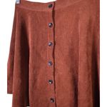 SheIn Rust Corduroy Skater Mini Skirt XS | Dark Academia Cottagecore Grunge Photo 2