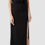 all saints black muse high slit maxi dress Photo 0