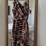 Ann Taylor NWT Black and Orange Faux Wrap Dress Size 2P Photo 2