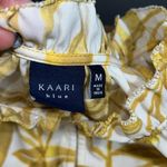 Kaari Blue  size medium ruffle collar keyhole button v neck blouse butterflies Photo 6