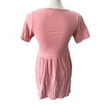 Boutique Casual Pink Short Sleeve Mini Dress with Scoop Neck Everyday Basic Style Photo 1