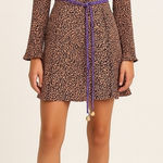 Nanushka Suki Rope Belted Graphic Animal Print Mini Dress Size L Photo 0