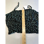 Abound  Womens BlackTank Top Size Medium Floral  Square‎ Neck Smocked Crop Photo 7