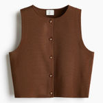H&M  Knit Button Down Sweater Vest Cropped Photo 0