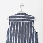 Chico's [] Linen Blue White Striped Coastal Sleeveless Open Vest Top Sz Medium M Photo 3