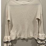 EXPRESS Ruffle Sleeve Cable Knit Sweater Photo 2
