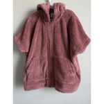 CAbi  Women’s Small Jacket Embrace Topper Dusty Pink Rose Fleece Hooded‎ Zip Photo 6