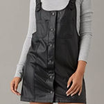 American Eagle American‎ Eagle Outfitters Black Leather Dress. Sz S Photo 0