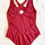Zinke Deep Red Ruffled Marci One Piece Swimsuit Photo 2
