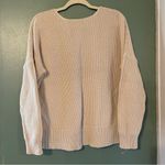 Lucky Brand Cream V-Neck Sweater with Chunky Knit Size Large Photo 3