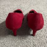 Attention  Women's Bold Faux Suede Red Heels Size 8.5 Photo 6