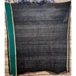 None Ethnic Shawl 36" X 90" Black Gold & Green Sheer Pakistani Indian Duppata Saree Photo 0